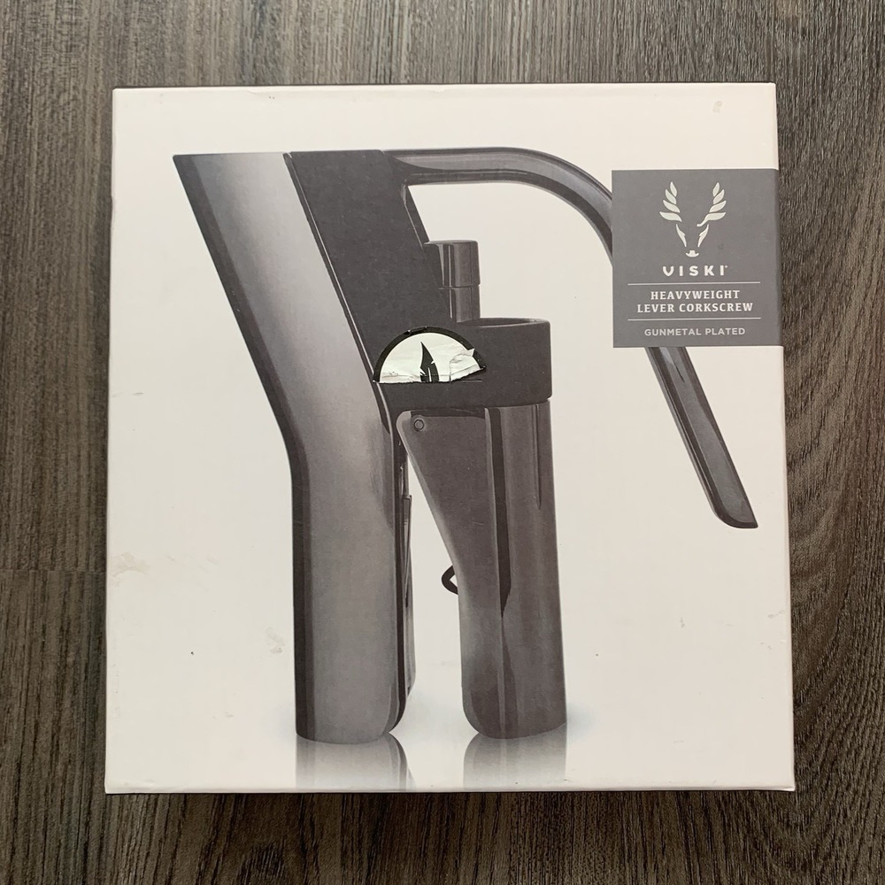 Viski Gunmetal Heavyweight Lever Corkscrew Wine Bottle Opener, Gunmetal Black...